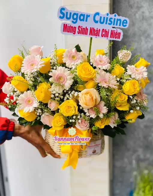 Giỏ Hoa Sinh Nhật HSN 26 mới - Hoa Tươi Văn Nam